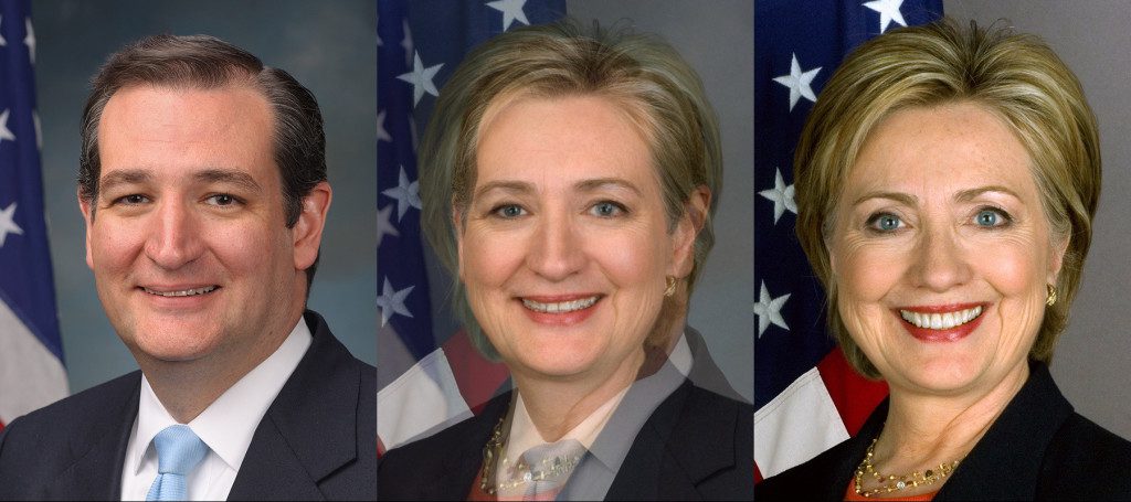 – LearnOpenCV Ted Cruz Hillary Clinton Morph