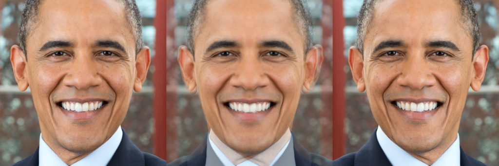Figure 10 : President Obama made symmetric by averaging his facial image with it's mirror reflection. 